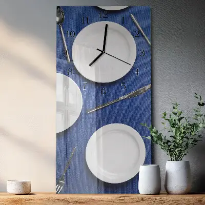 Horloge verticale en verre Plaque