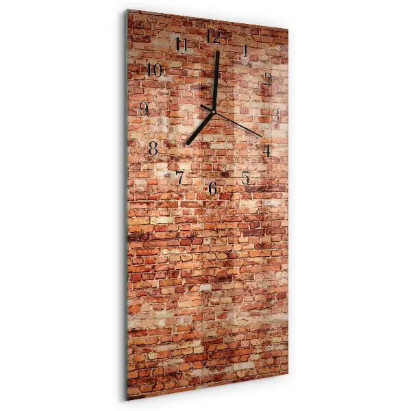 Horloge verticale en verre Mur de briques