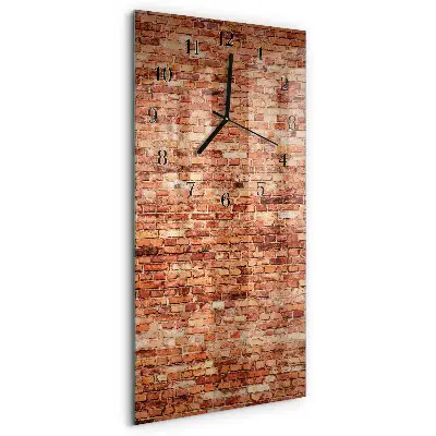Horloge verticale en verre Mur de briques