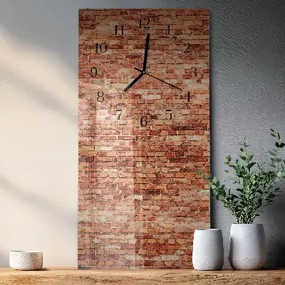 Horloge verticale en verre Mur de briques