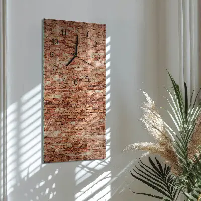 Horloge verticale en verre Mur de briques