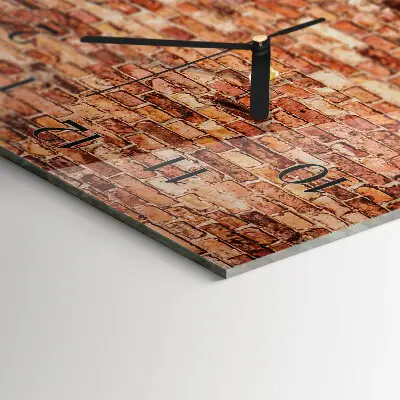 Horloge verticale en verre Mur de briques