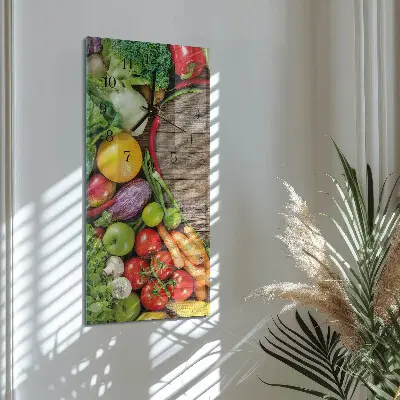 Horloge verticale en verre Légumes