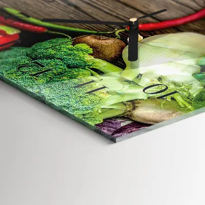 Horloge verticale en verre Légumes