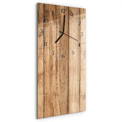 Horloge verticale en verre Bois