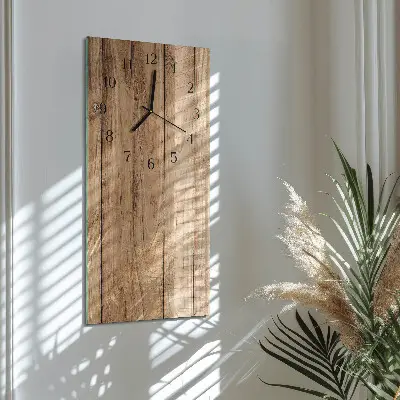 Horloge verticale en verre Bois