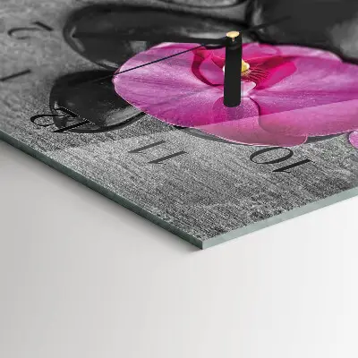 Horloge verticale en verre Pierres d'orchidées