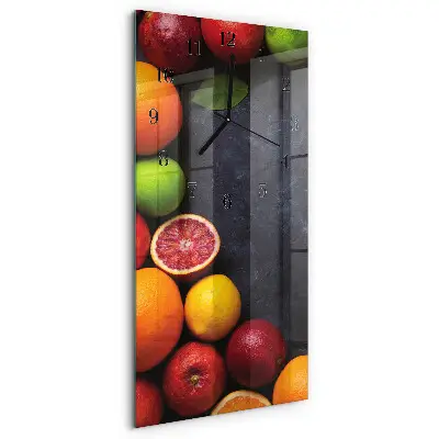 Horloge verticale en verre Agrumes