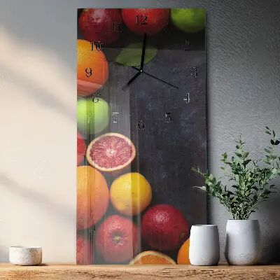 Horloge verticale en verre Agrumes