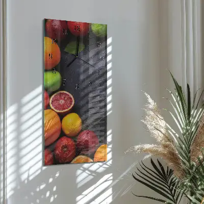 Horloge verticale en verre Agrumes