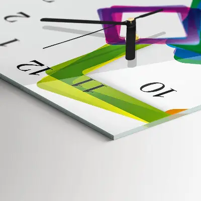 Horloge verticale en verre Rectangles colorés