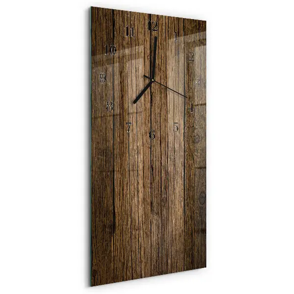 Horloge verticale en verre Bois