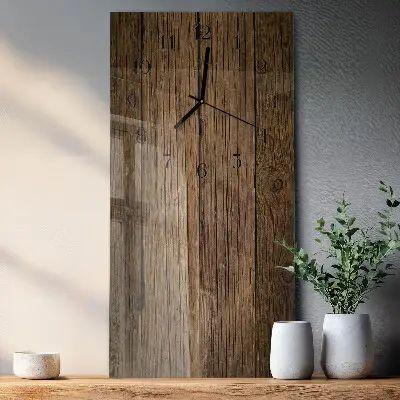 Horloge verticale en verre Bois