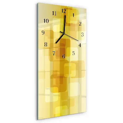 Horloge verticale en verre Rectangles dorés