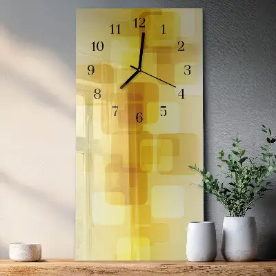 Horloge verticale en verre Rectangles dorés