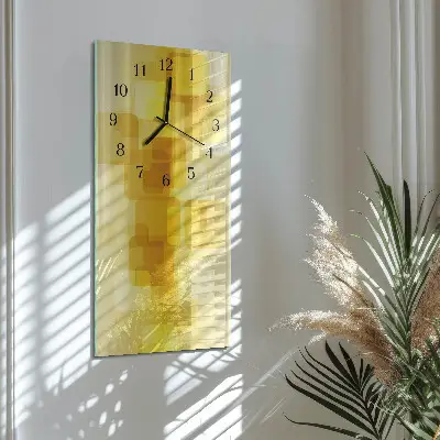 Horloge verticale en verre Rectangles dorés