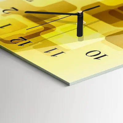 Horloge verticale en verre Rectangles dorés