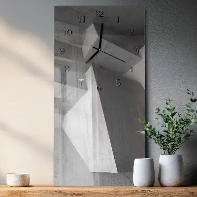 Horloge verticale en verre Marbre