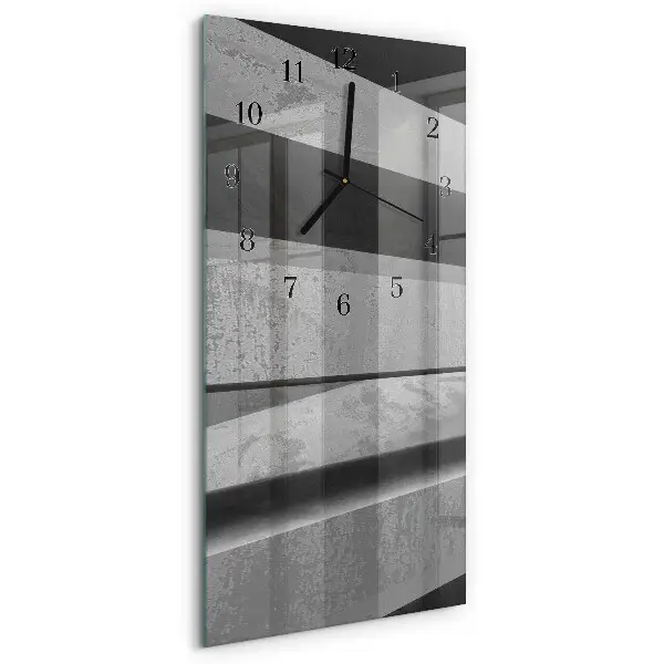 Horloge verticale en verre Rayures