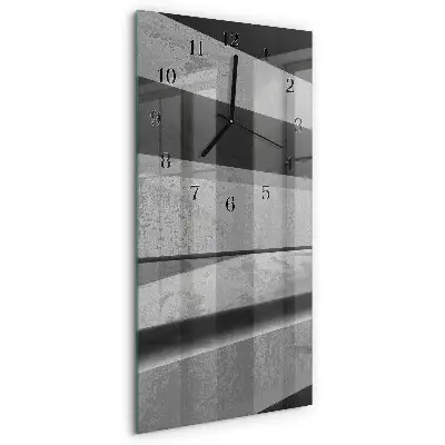 Horloge verticale en verre Rayures