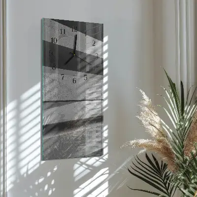 Horloge verticale en verre Rayures