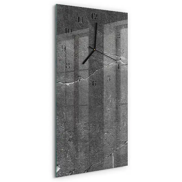 Horloge verticale en verre Mur de pierre