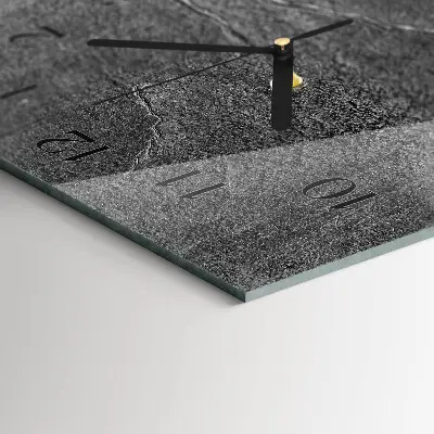Horloge verticale en verre Mur de pierre