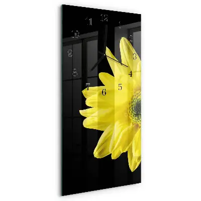 Horloge verticale en verre Fleur