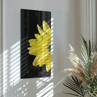 Horloge verticale en verre Fleur