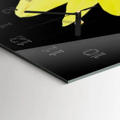 Horloge verticale en verre Fleur