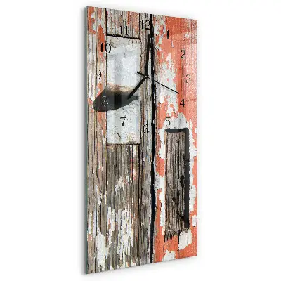 Horloge verticale en verre Porte en bois