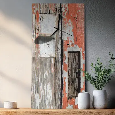Horloge verticale en verre Porte en bois