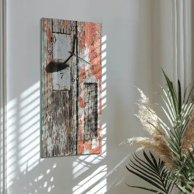 Horloge verticale en verre Porte en bois