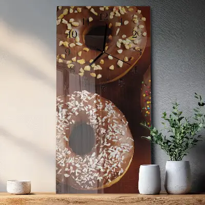 Horloge verticale en verre Beignets
