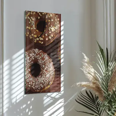 Horloge verticale en verre Beignets