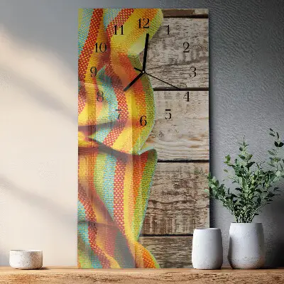 Horloge verticale en verre Tissu de bois