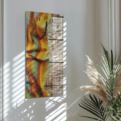 Horloge verticale en verre Tissu de bois