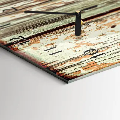 Horloge verticale en verre Mur en bois