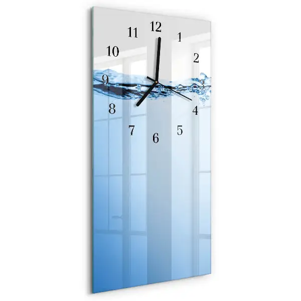 Horloge verticale en verre Eau