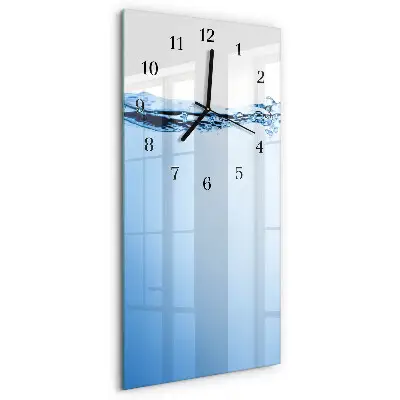 Horloge verticale en verre Eau