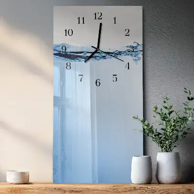 Horloge verticale en verre Eau