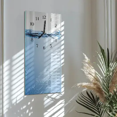 Horloge verticale en verre Eau