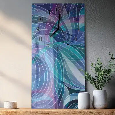 Horloge verticale en verre Abstraction