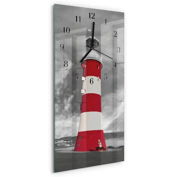 Horloge verticale en verre Phare