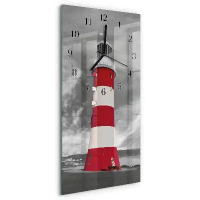 Horloge verticale en verre Phare