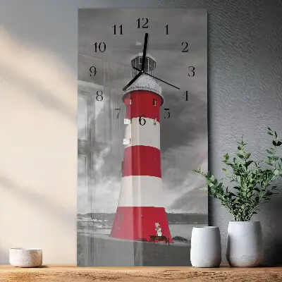 Horloge verticale en verre Phare