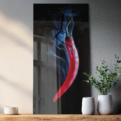 Horloge verticale en verre Poivre