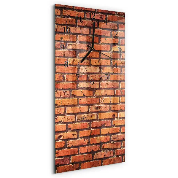 Horloge verticale en verre Mur de briques