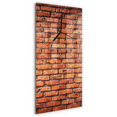 Horloge verticale en verre Mur de briques
