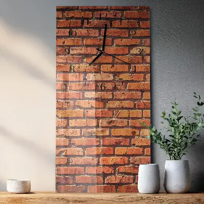 Horloge verticale en verre Mur de briques
